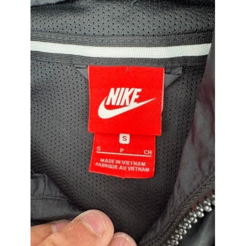 Nike Windrunner Jacket Mens Small Black White Grey Big Swoosh Full Zip Hooded - Picture 7 of 16